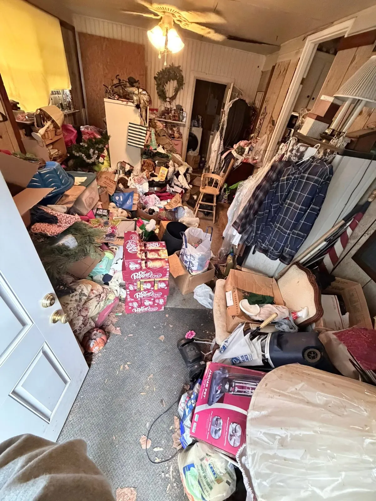 Cluttered interior before cleanout